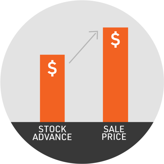 stock advance sale price chart